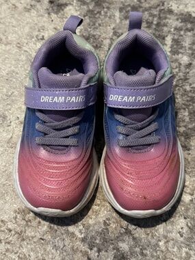 Dream Pairs Kids Gradient Sneakers – Pink, Purple & Mint Velcro Shoes
